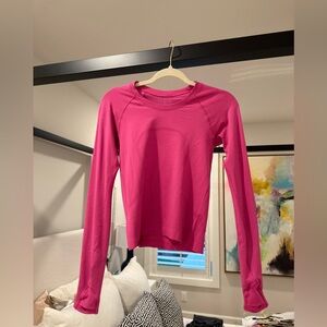 Pink swiftly long sleeve workout top